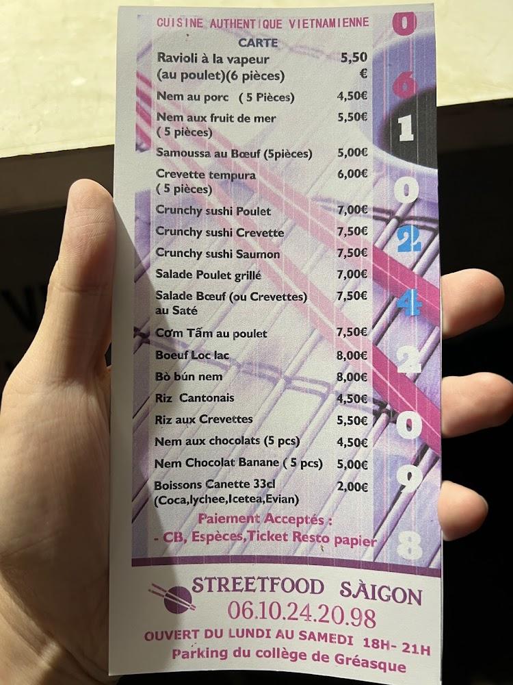 Food Truck Vietnamien - STREETFOOD SAIGON - Menu Image 1